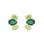 Pendientes con cristales verde en plata con baño de oro